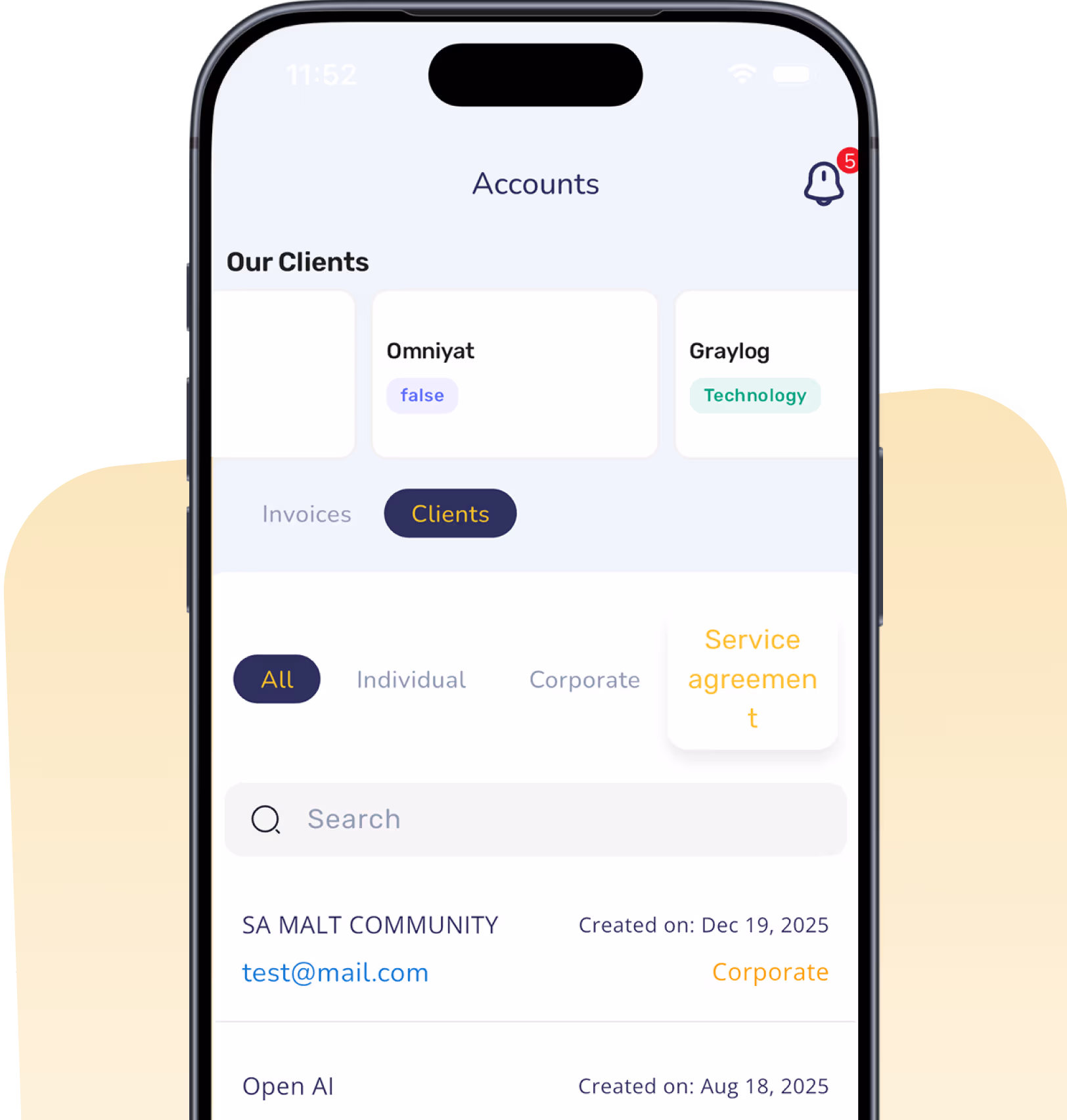 Manage Clients on Mobile illustration