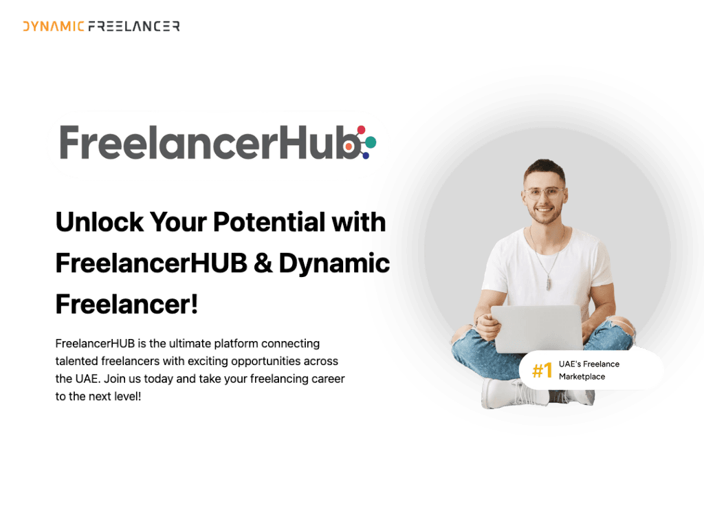 Dynamic Freelancer member accessing UAE project opportunities through the FreelancerHUB platform.